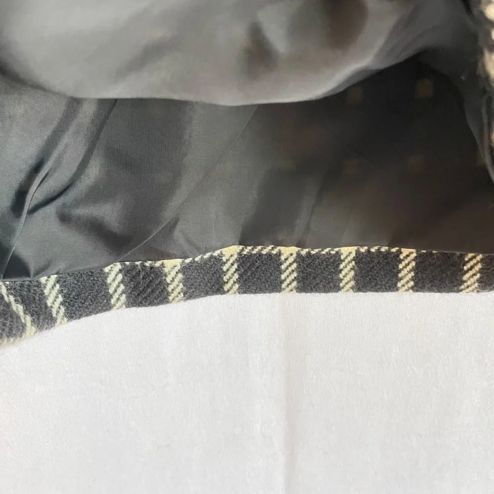 UNGARO Parallele Size 4 Vintage Black White Midi Pencil Skirt Pockets Lined